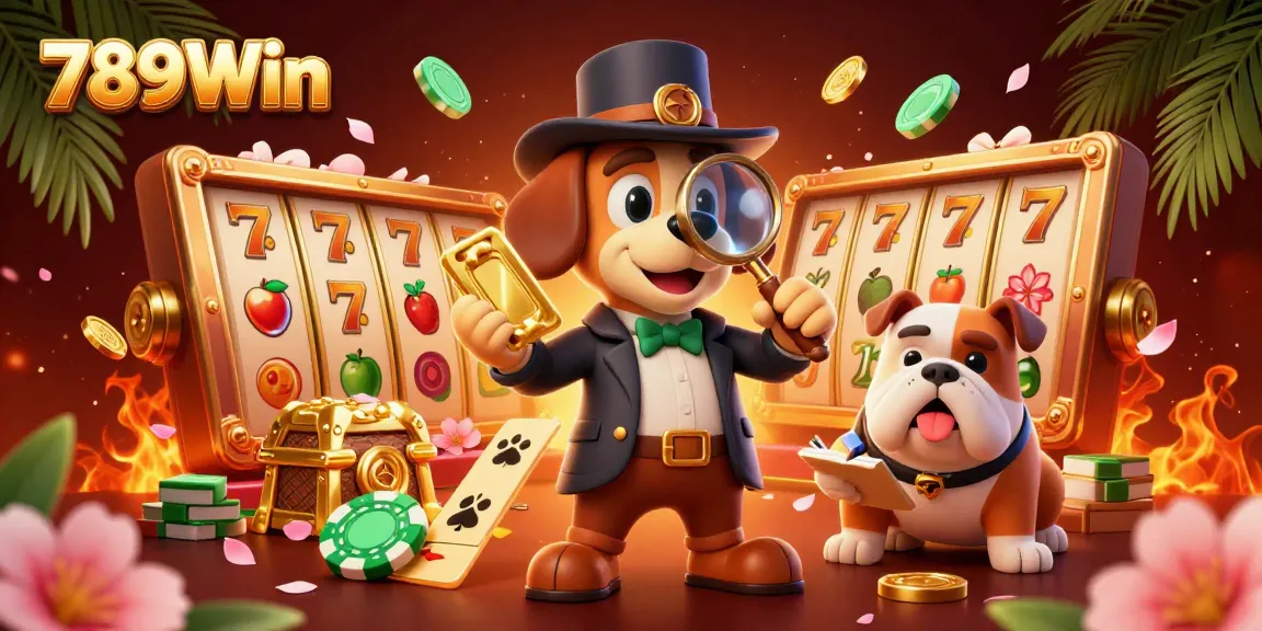 Play exciting slots and discover treasures with 789Win in a vibrant casino scene.