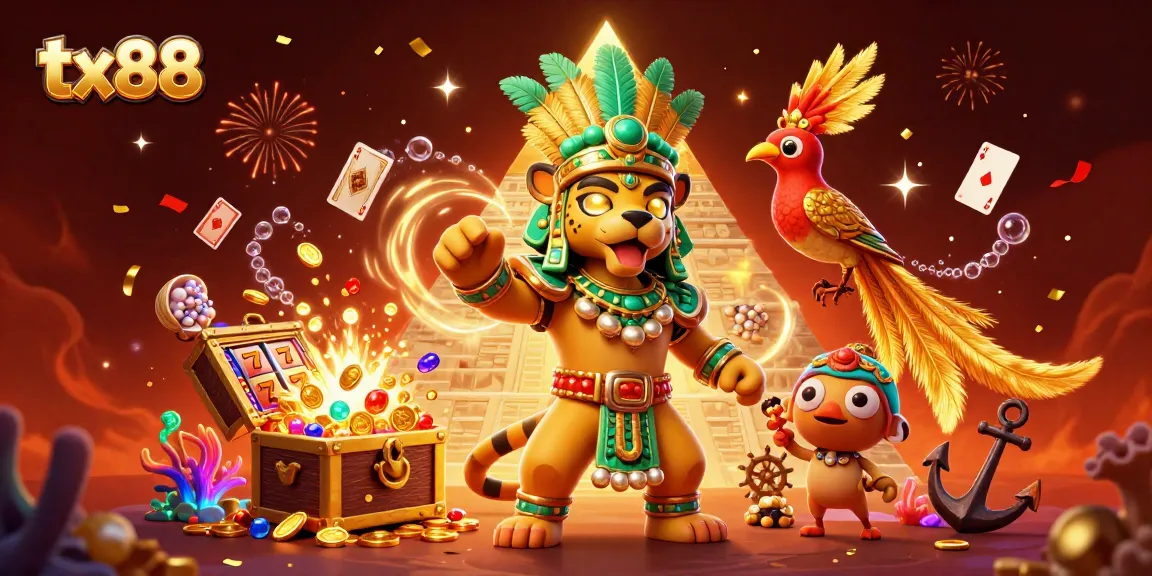 Experience thrilling wins with tx88 in this vibrant online casino scene featuring exciting game elements.