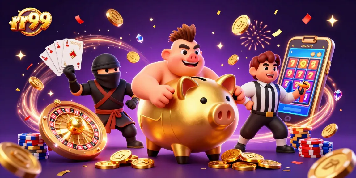 Experience exciting wins at rr99 with this dynamic 3D casino scene featuring a sumo wrestler and ninja.