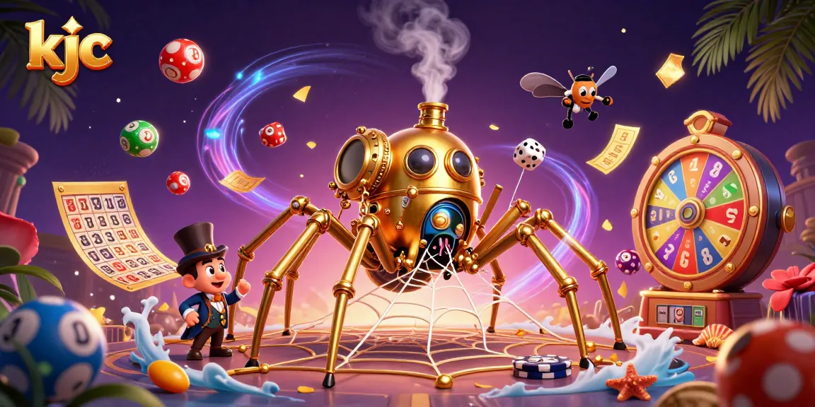 Engage and win big with kjc amidst a swirling carnival of vibrant gaming elements.