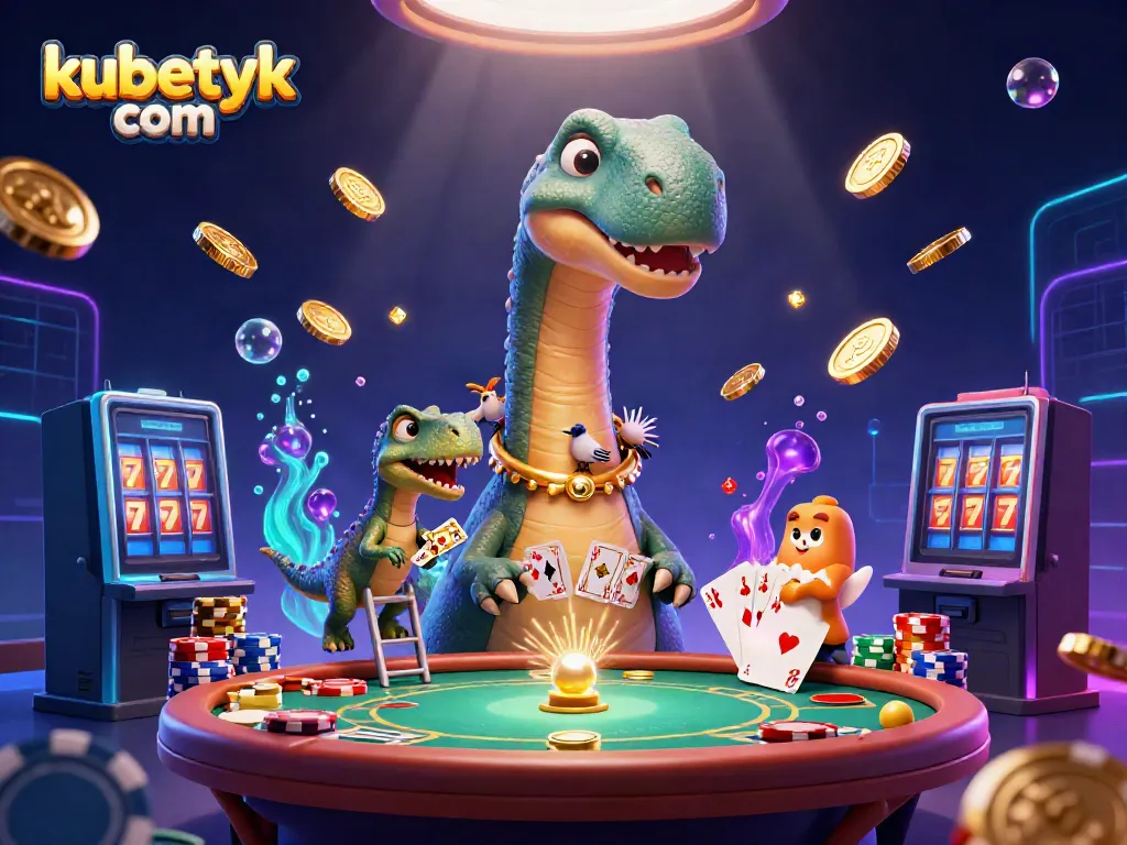 Experience thrilling online gaming at kubetyk com with a vibrant casino scene featuring unique characters.