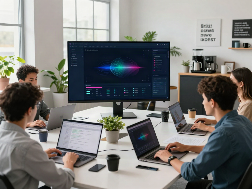 Team discussing instant indexing strategies in a modern tech office