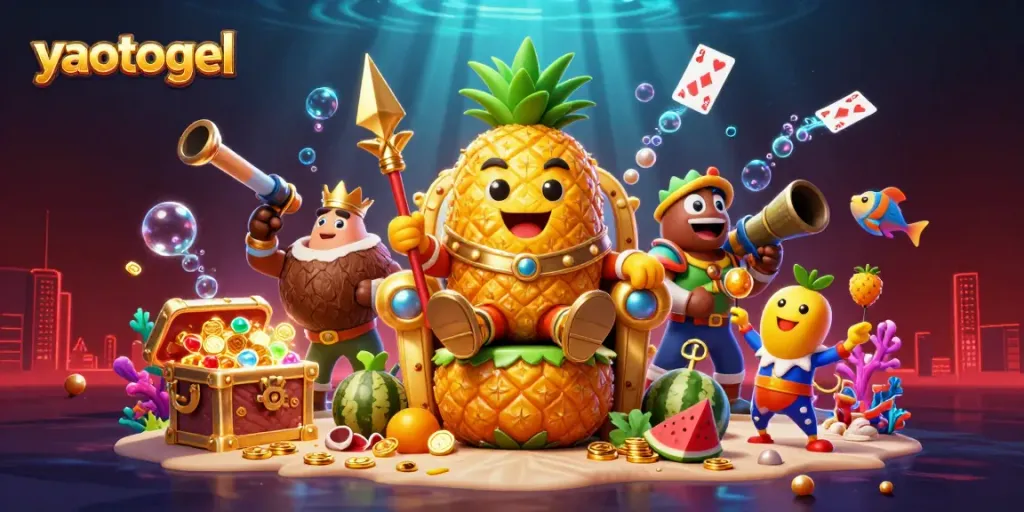 Experience the thrill of yaotogel with vibrant characters and exciting casino elements in this immersive 3D scene.
