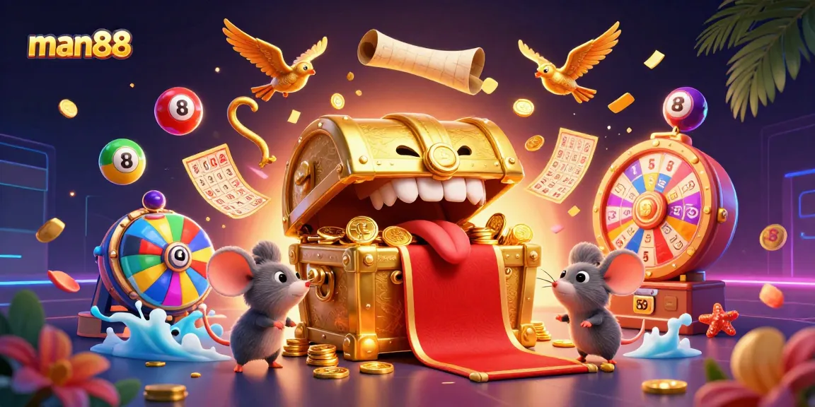 Engage with man88's dynamic lottery scene featuring vibrant elements and thrilling gaming action.