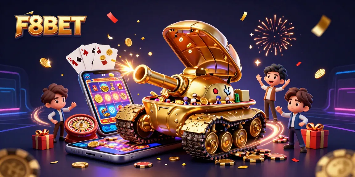 Experience thrilling gaming with F8BET's golden casino beetle tank and vibrant slot games.