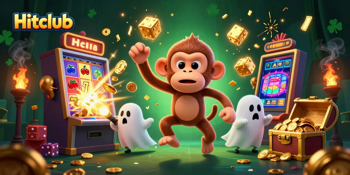 Hitclub showcases a thrilling casino adventure with a mischievous poltergeist monkey juggling golden treasures.