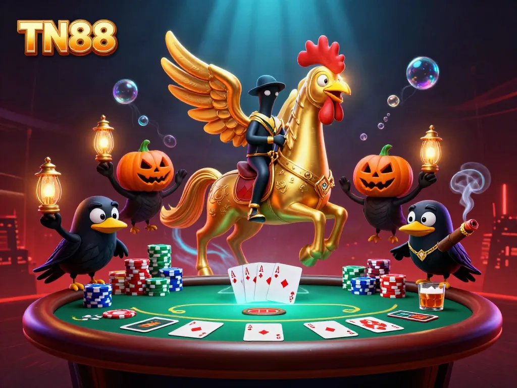Experience thrilling gameplay at TN88 with vibrant casino elements and festive characters.