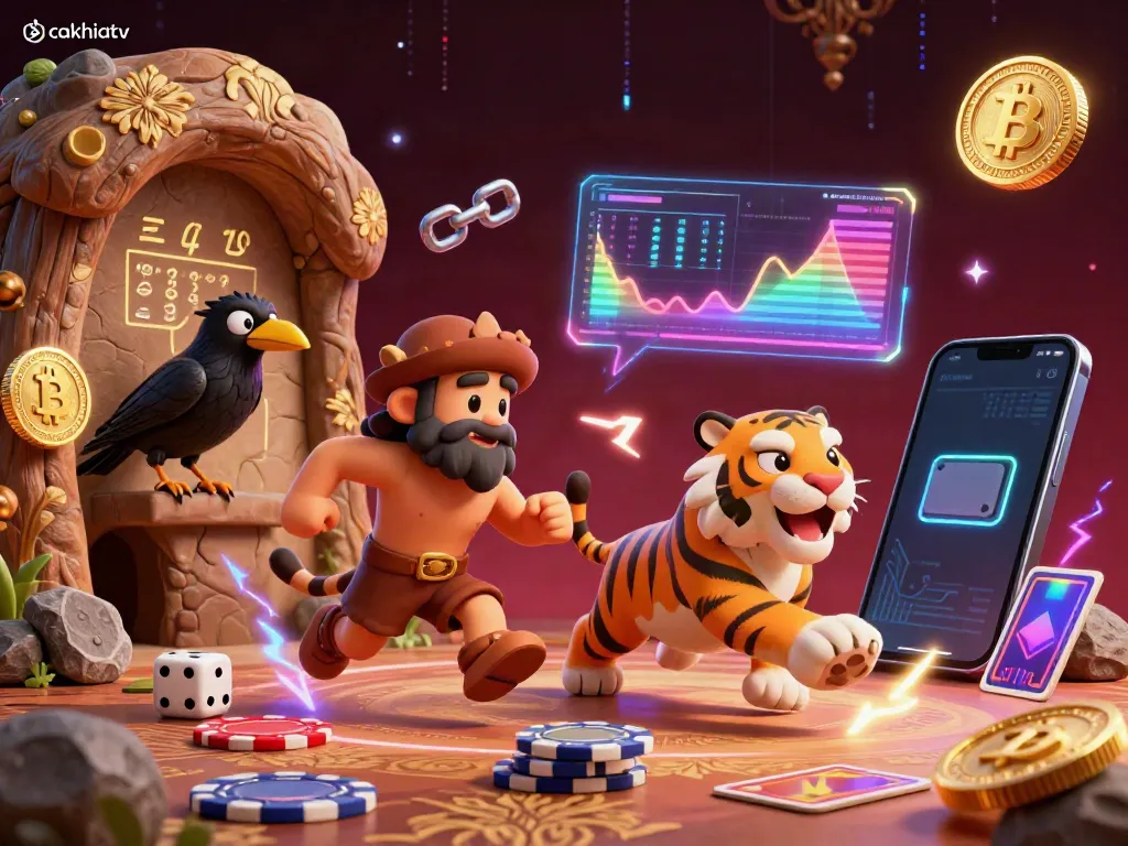 Experience thrilling gameplay at cakhiatv with dynamic casino action featuring neon cryptocurrency elements.