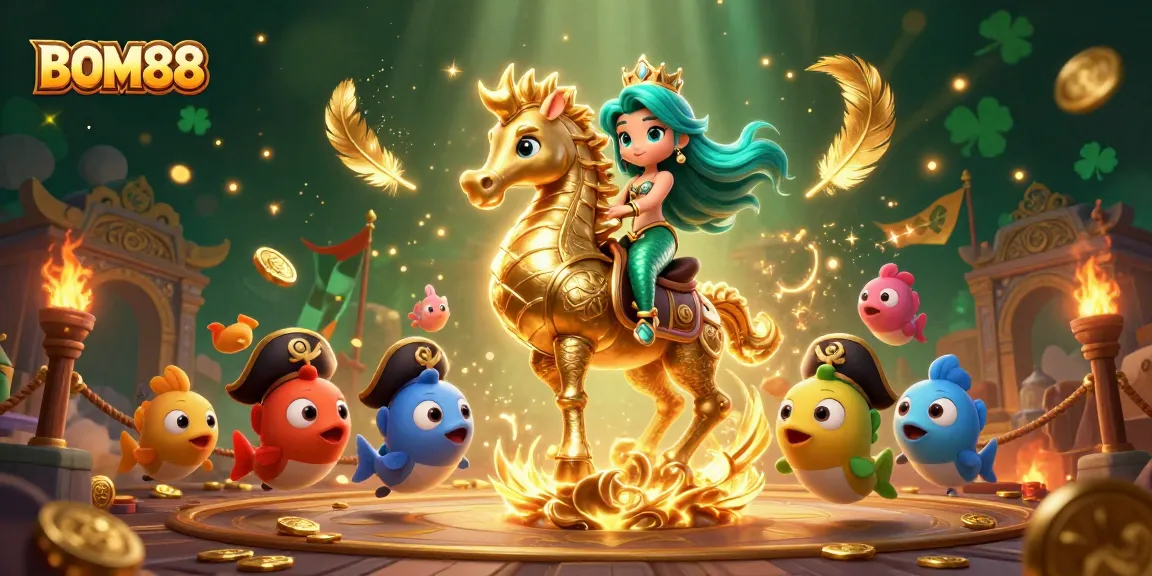 Experience thrilling gaming adventures at BOM88 with vibrant characters and action-packed casino elements.