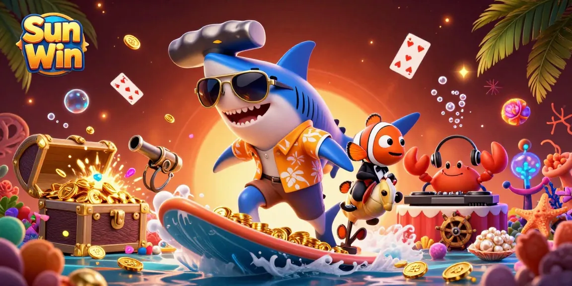 Experience thrilling wins at Sun Win with a colorful underwater casino scene full of excitement.