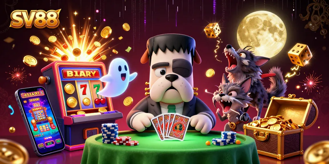 SV88 characters engage in an exciting casino scene filled with dynamic game elements and rich visuals.