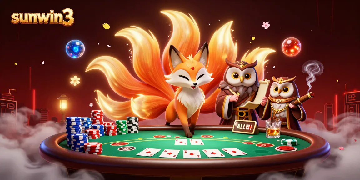 Engage in thrilling poker rallies at sunwin3 with colorful spirit characters and dynamic casino elements.