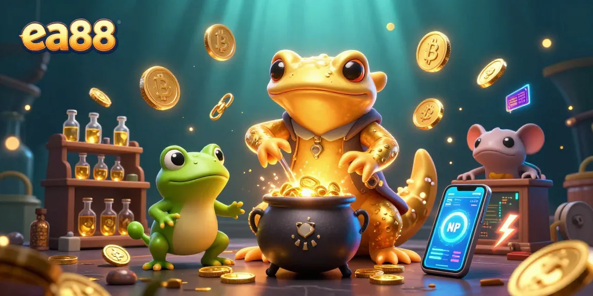 Engage with the enchanting ea88 alchemist scene while transforming metals into gold coins in an action-packed casino.
