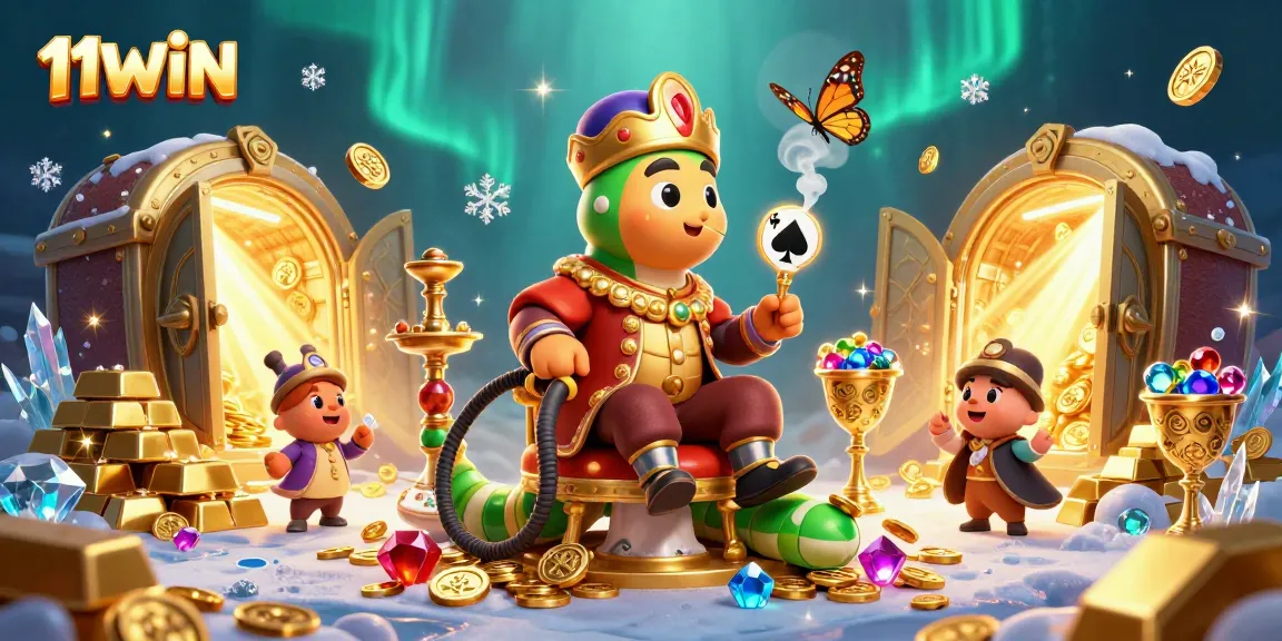 Spin to win big with 11WIN in this colorful casino-themed fantasy illustration.