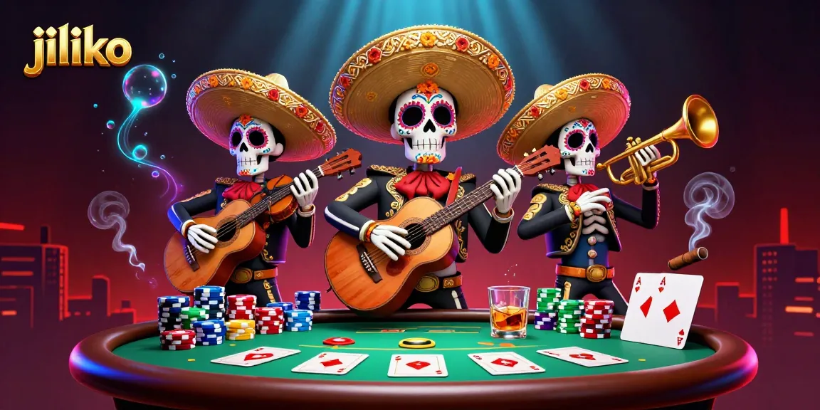 Engage in thrilling poker at jiliko with a vibrant mariachi scene and colorful gaming elements.