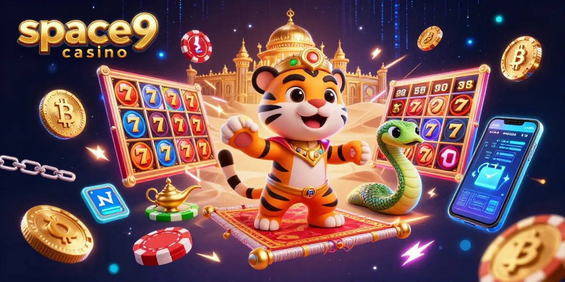 Play at space9 casino and enjoy thrilling slot games with immersive Arabian Nights-themed visuals.