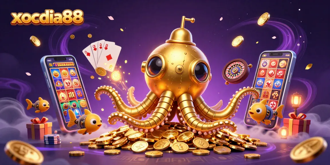 Experience thrilling games at xocdia88, where a golden kraken submarine unveils treasures.