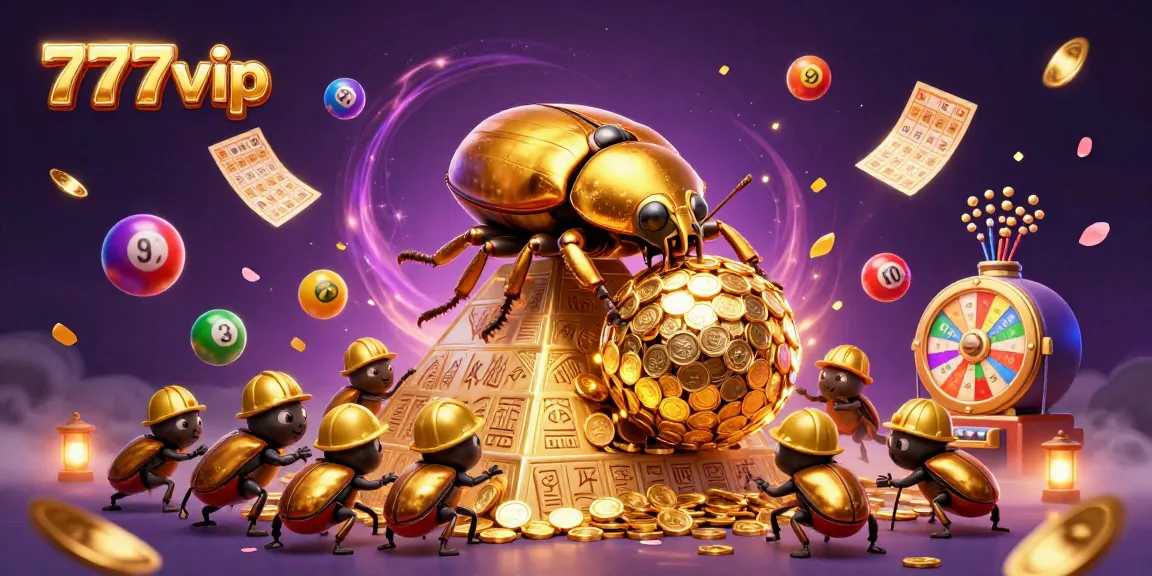Experience thrilling gameplay at 777vip with golden coins, dynamic lottery balls, and festive casino elements.