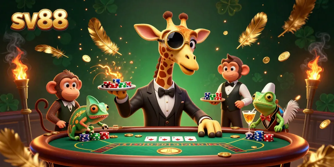 Engage in high-stakes poker with sv88's exclusive giraffe high-roller and vibrant casino elements.