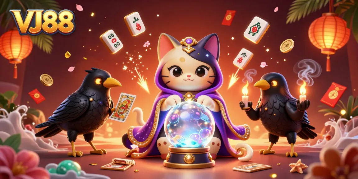 Experience the magic of VJ88 with enchanting casino elements and vibrant visuals.
