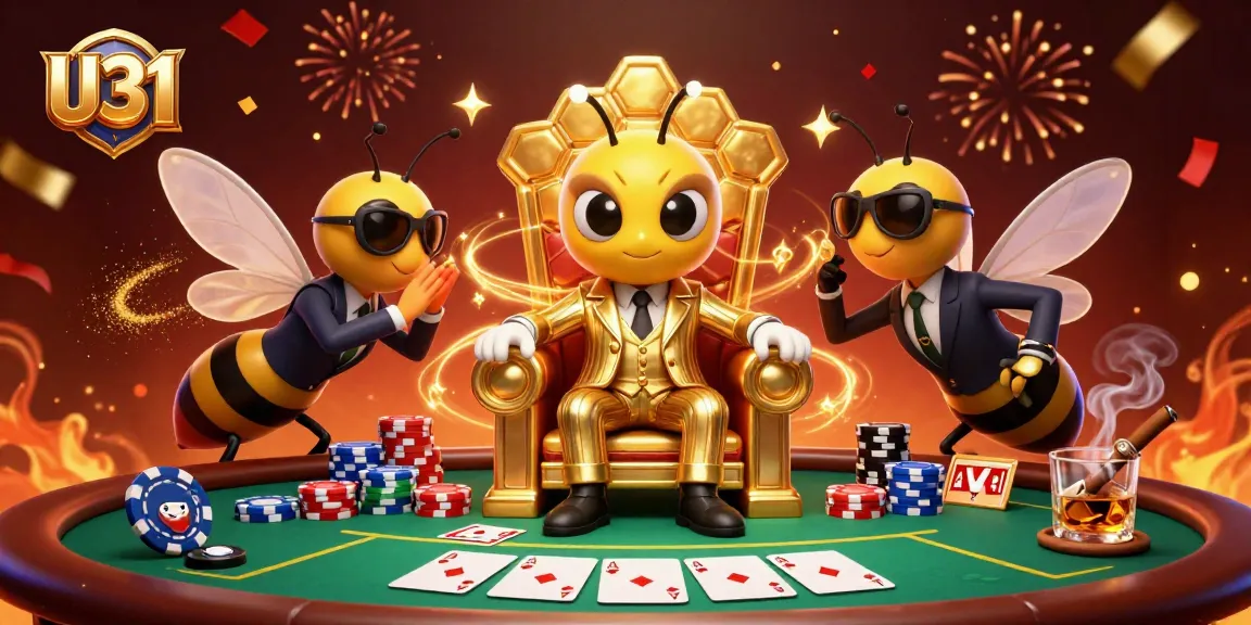 Engage in U31's exciting casino showdown with a bumblebee mob boss and dazzling game elements.
